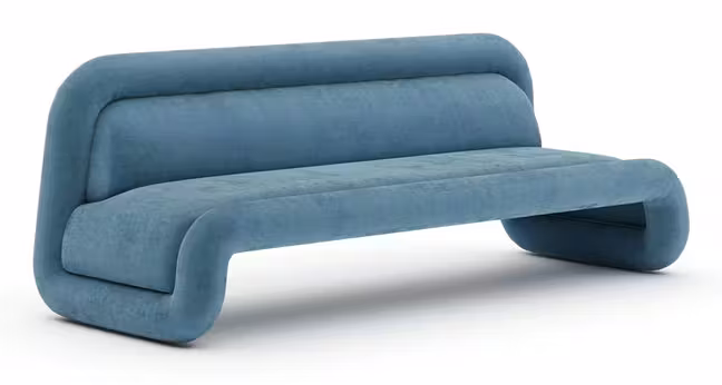 Caracole Furniture CLA-426-012-b Bellini Bold Sofa - Azure Caracole Furniture CLA-426-012-b Bellini Bold Sofa - Azure