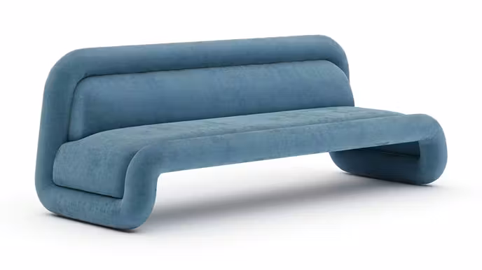 Caracole Furniture CLA-426-012-b Bellini Bold Sofa - Azure Caracole Furniture CLA-426-012-b Bellini Bold Sofa - Azure