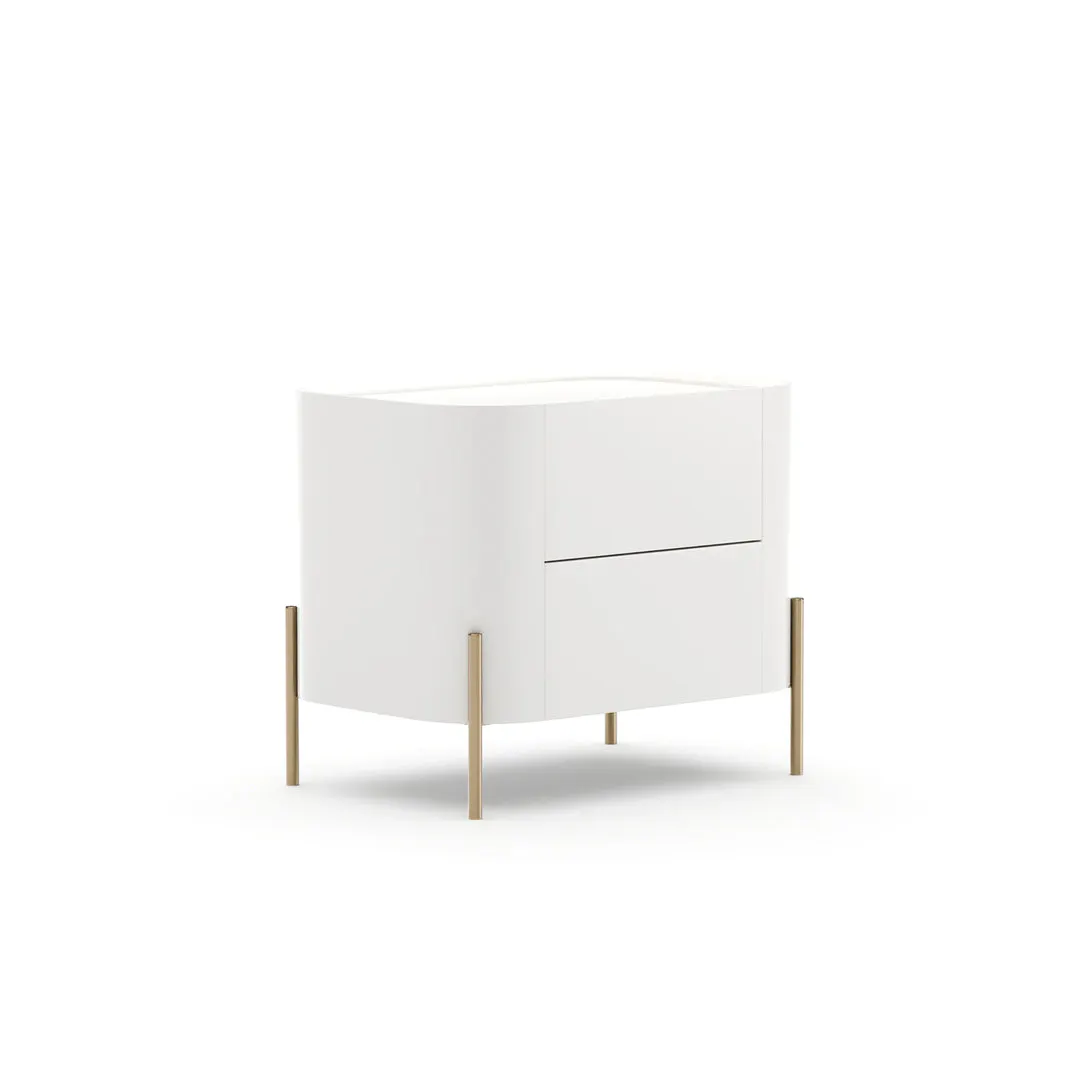 Caracole Furniture CLA-426-065 Atom 26″ Nightstand – Latte