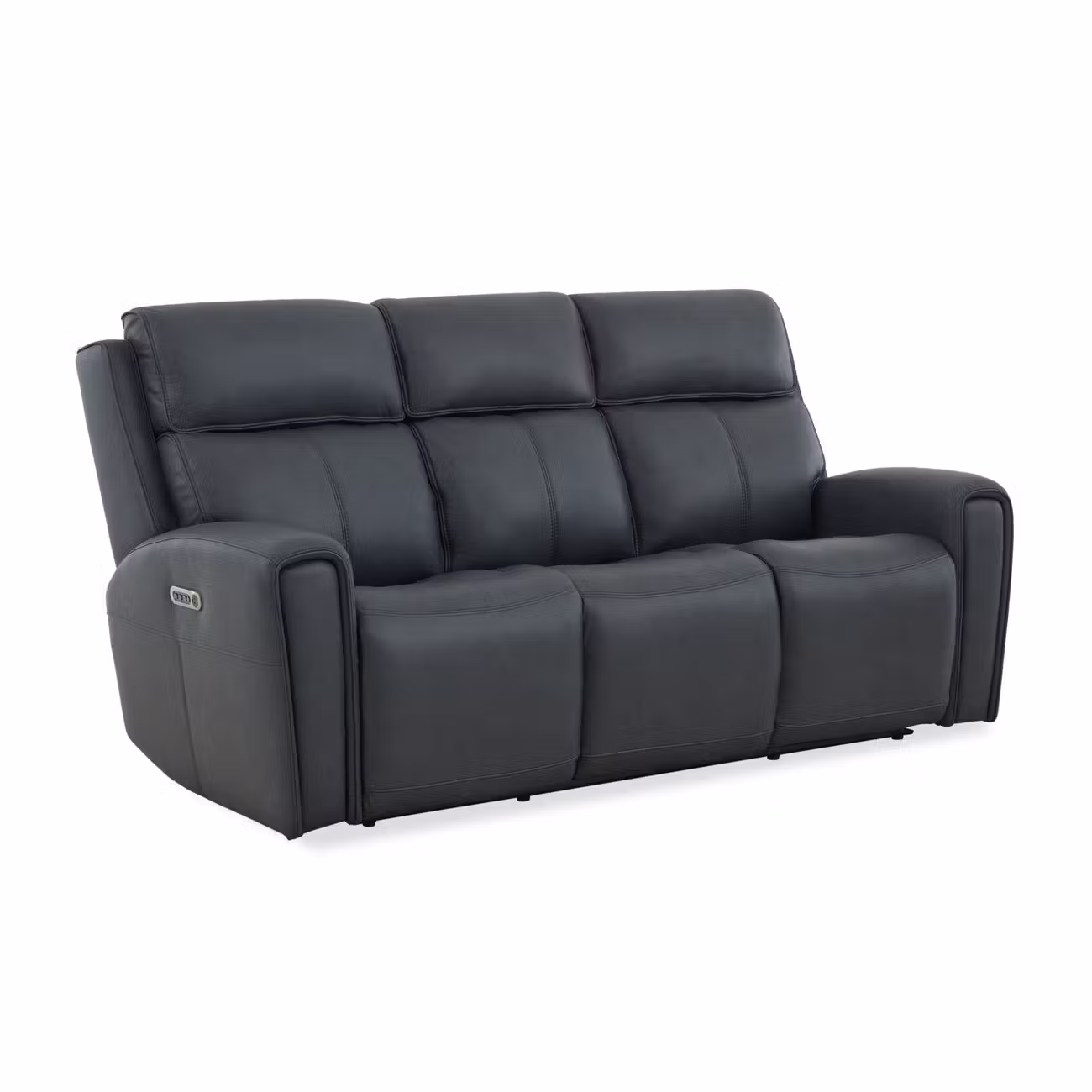 Flexsteel 1848-63P3-72741 Warren Leather Power Reclining Sofa with Console, Power Headrest & Lumbar