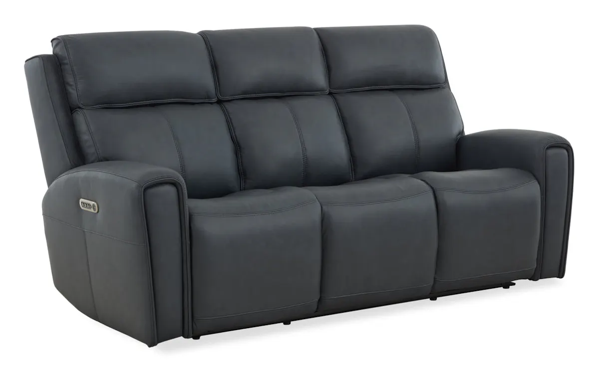 Flexsteel 1848-63P3-72741 Warren Leather Power Reclining Sofa with Console, Power Headrest & Lumbar Flexsteel 1848-63P3-72741 Warren Leather Power Reclining Sofa with Console, Power Headrest & Lumbar