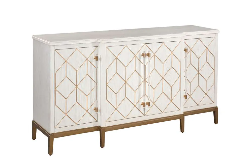 Basset Mirror Company 2431-DR-576 Perrine White Four Door Cabinet