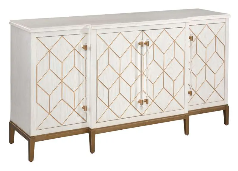 Basset Mirror Company 2431-DR-576 Perrine White Four Door Cabinet Basset Mirror Company 2431-DR-576 Perrine White Four Door Cabinet