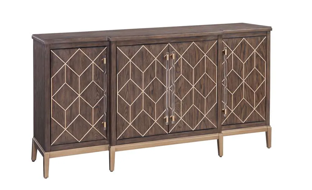 Basset Mirror Company 2432-DR-576 Perrine Brown Oak Four Door Cabinet