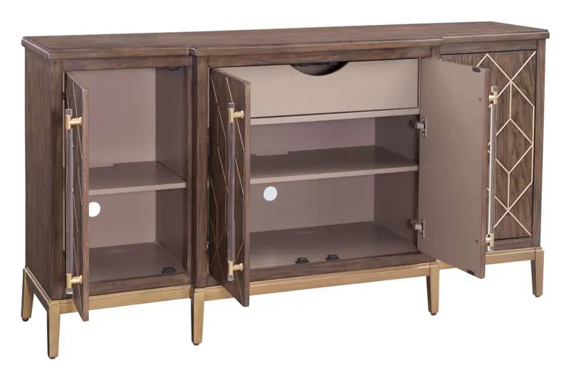 Basset Mirror Company 2432-DR-576 Perrine Brown Oak Four Door Cabinet Basset Mirror Company 2432-DR-576 Perrine Brown Oak Four Door Cabinet