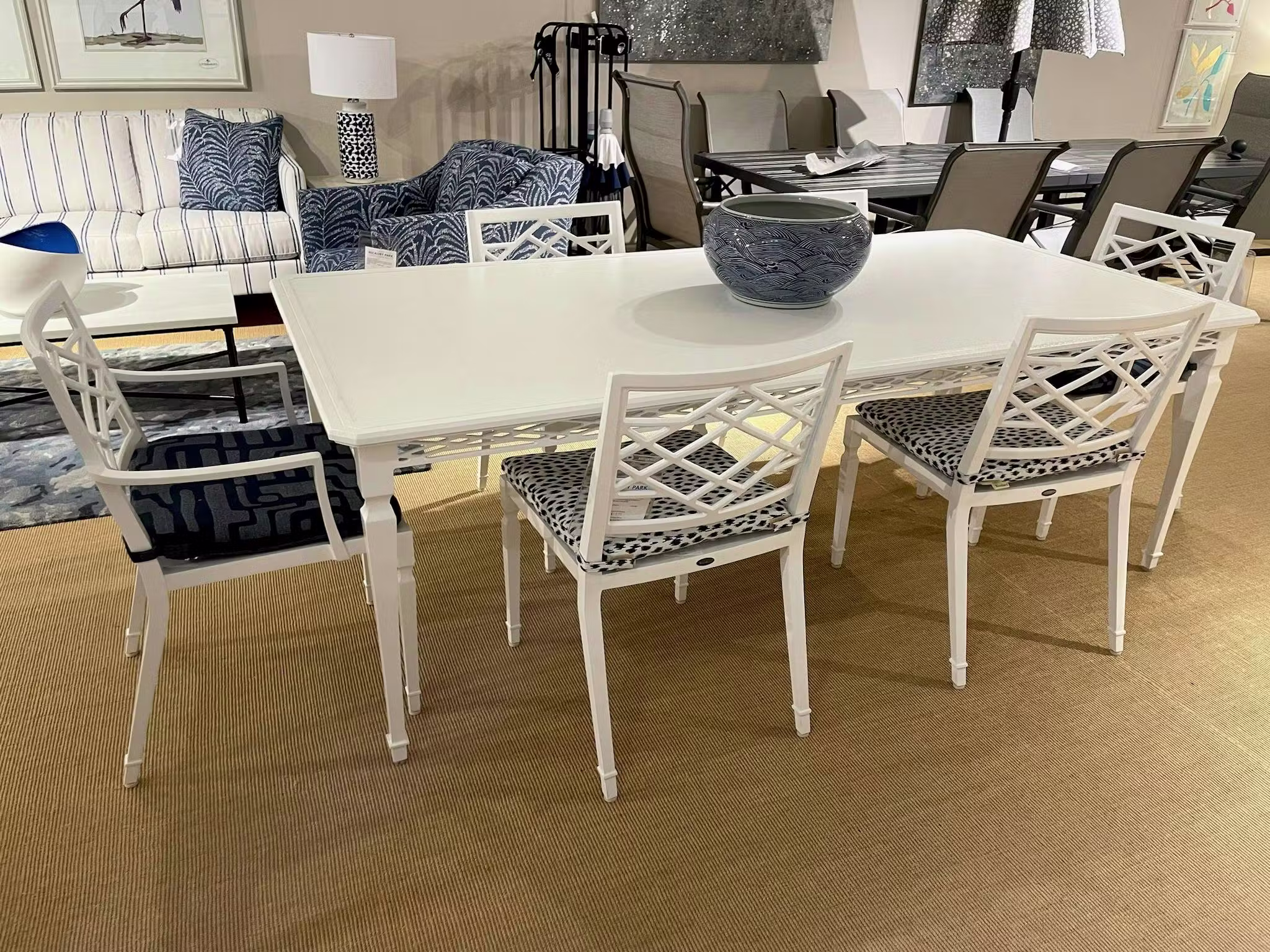 Woodard 7S88BT Tuoro Dining Table and Chairs