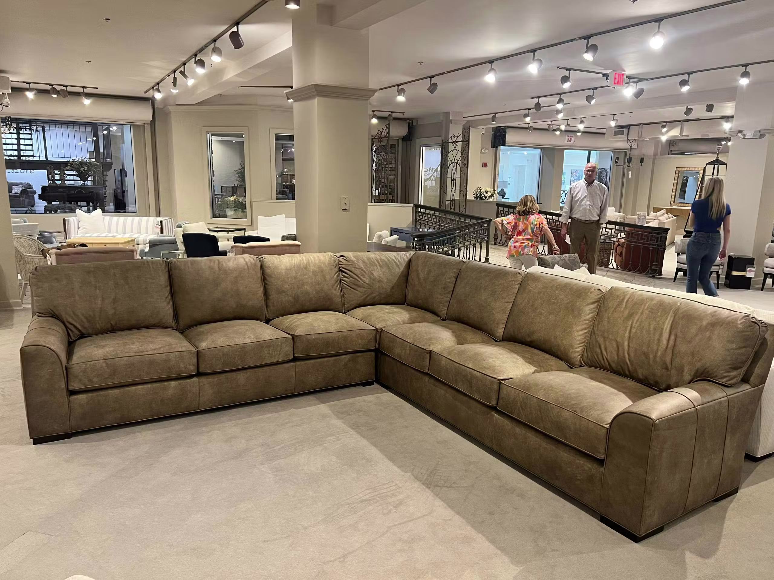Century LR-7600-42/52/21 Leatherstone 3 PC Sectional at Factory Outlets by Hickory Park
