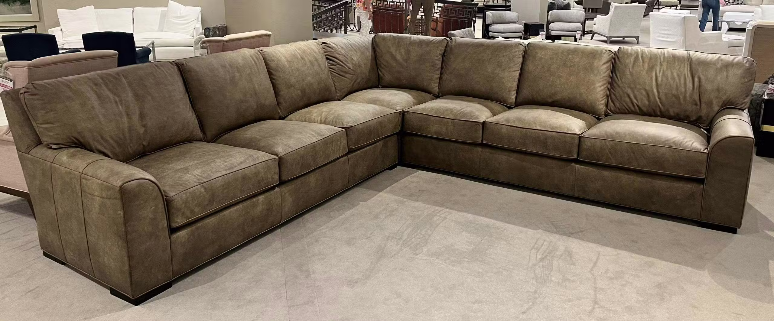 Century LR-7600-42/52/21 Leatherstone 3 PC Sectional at Factory Outlets by Hickory Park