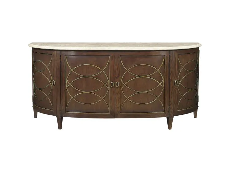 Hickory Chair HC9845-71S Duchamp Demi-Lune Sideboard W/ New Stone