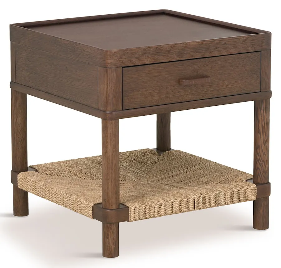 Bassett 6470-0665 Montauk Woven End Table with Drawer Bassett 6470-0665 Montauk Woven End Table with Drawer