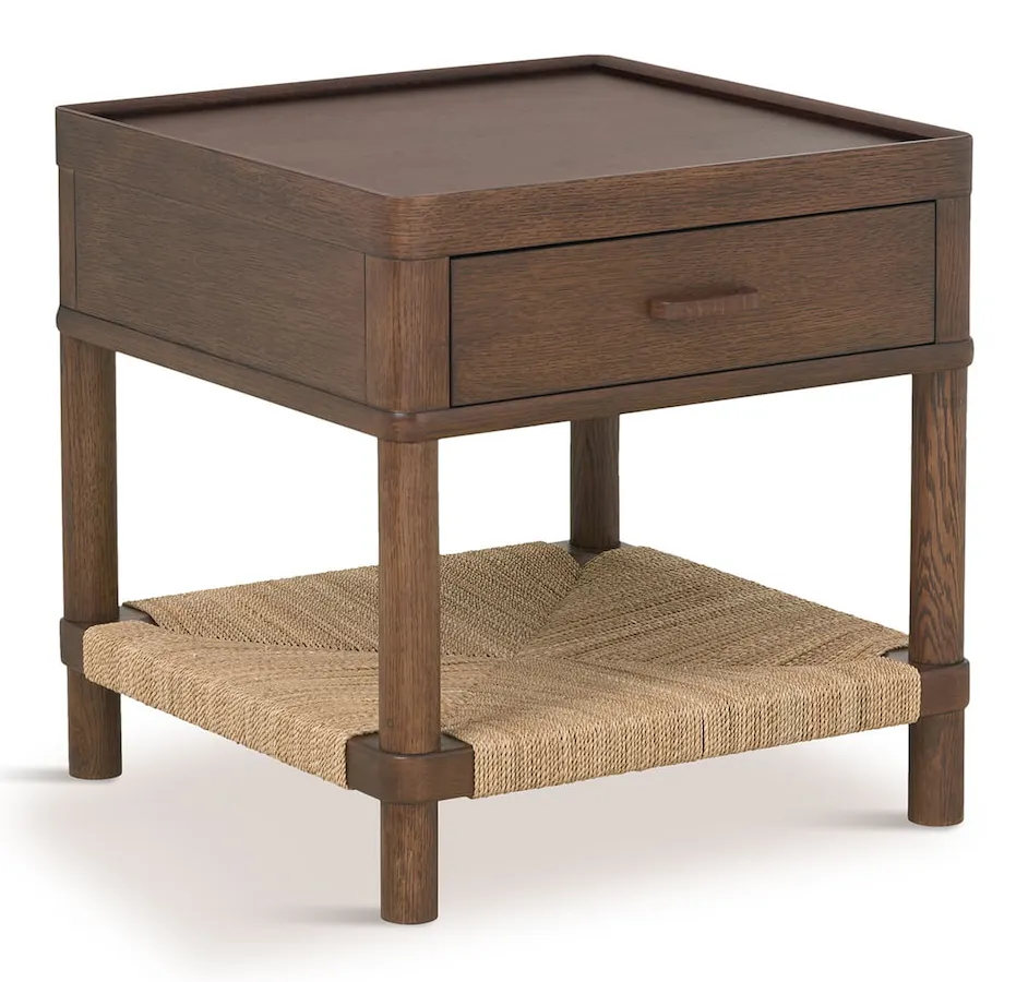 Bassett 6470-0665 Montauk Woven End Table with Drawer Bassett 6470-0665 Montauk Woven End Table with Drawer