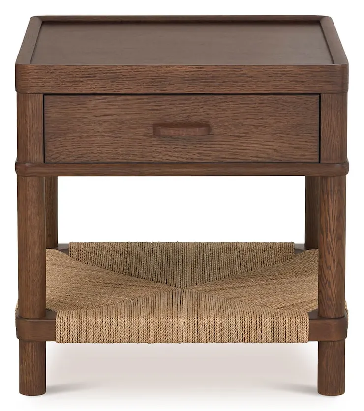 Bassett 6470-0665 Montauk Woven End Table with Drawer Bassett 6470-0665 Montauk Woven End Table with Drawer