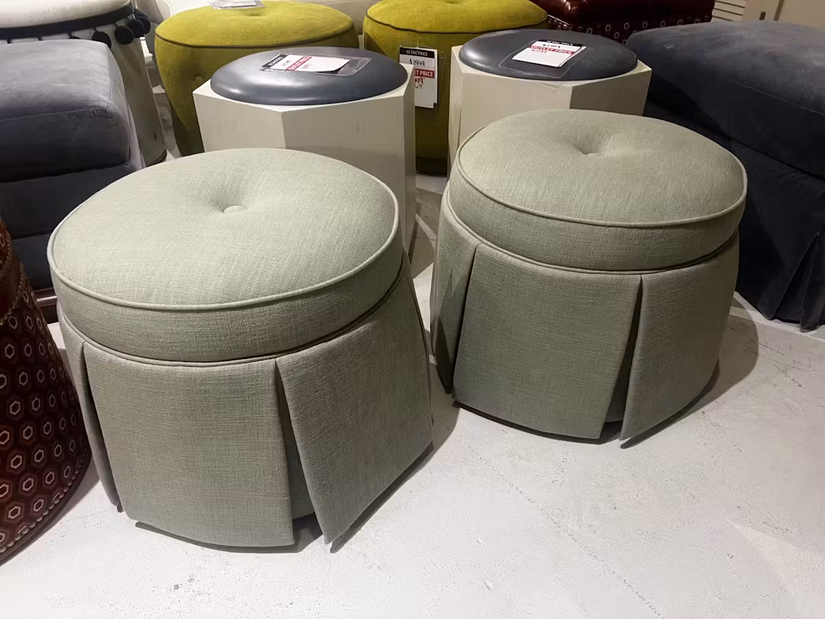 Hancock and Moore CJ6919-SK Johara Skirted Stool Hancock and Moore CJ6919-SK Johara Skirted Stool