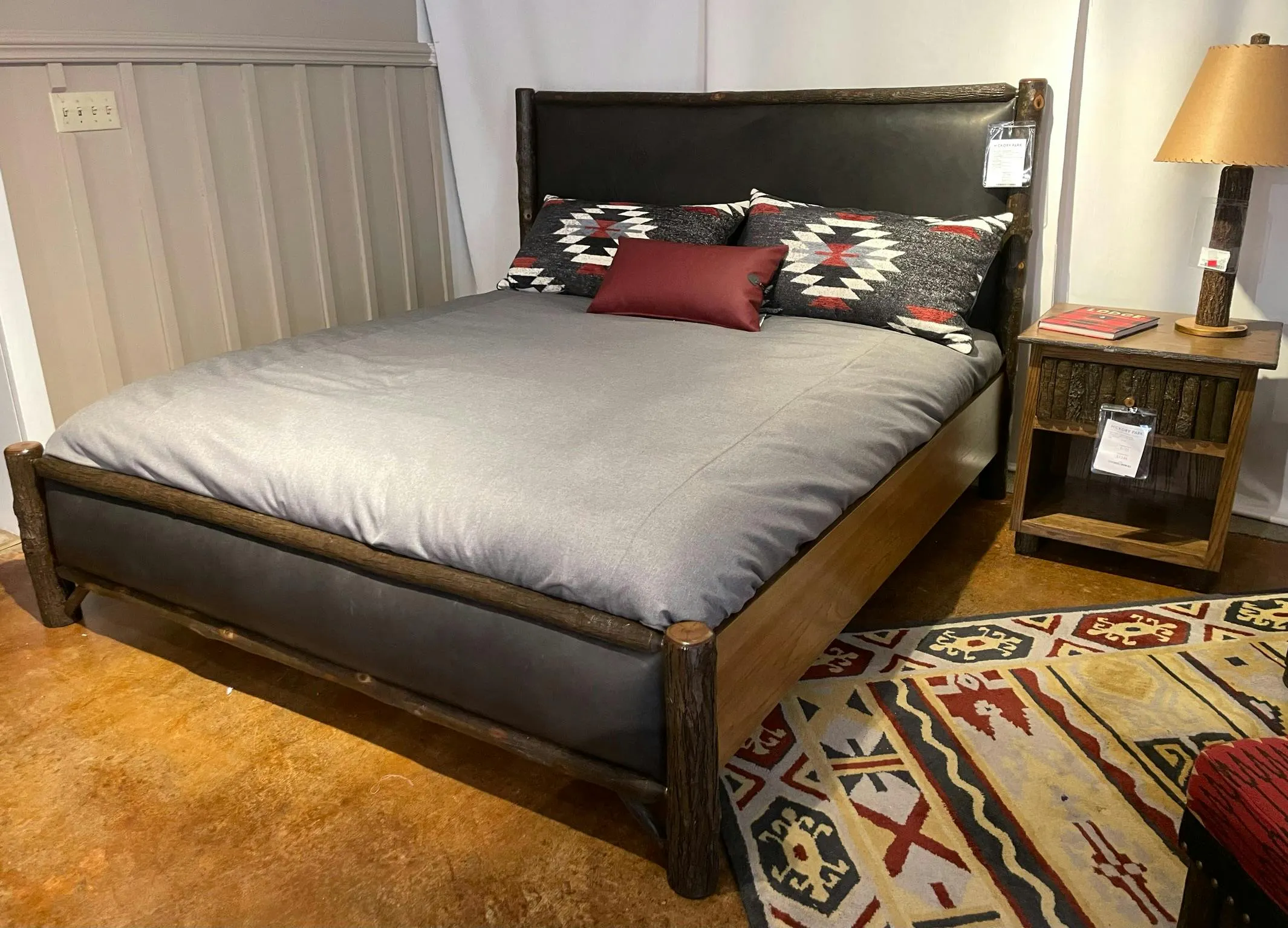 Old Hickory SL313-KI-RB-CF/CAB100-RB-CF-PO Bed and Nightstand