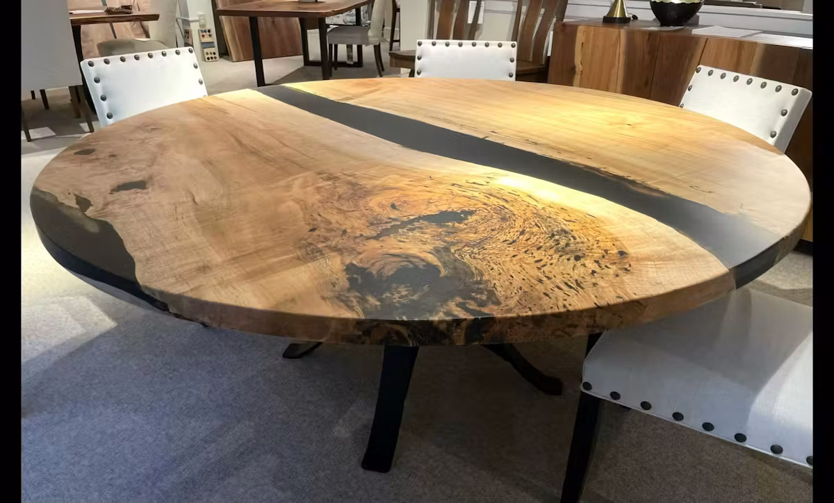 Still Fork MAPLE72 Live Edge Round Dining Table Still Fork MAPLE72 Live Edge Round Dining Table