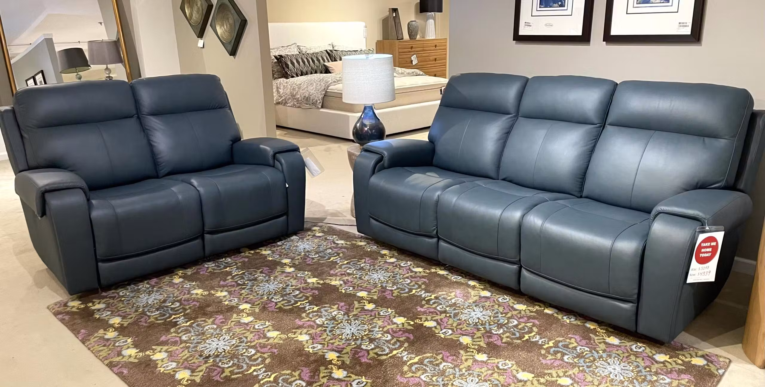 Bassett Furniture 3760-P62A Avery Reclining Zero Gravity Power Headrest Sofa and Loveseat