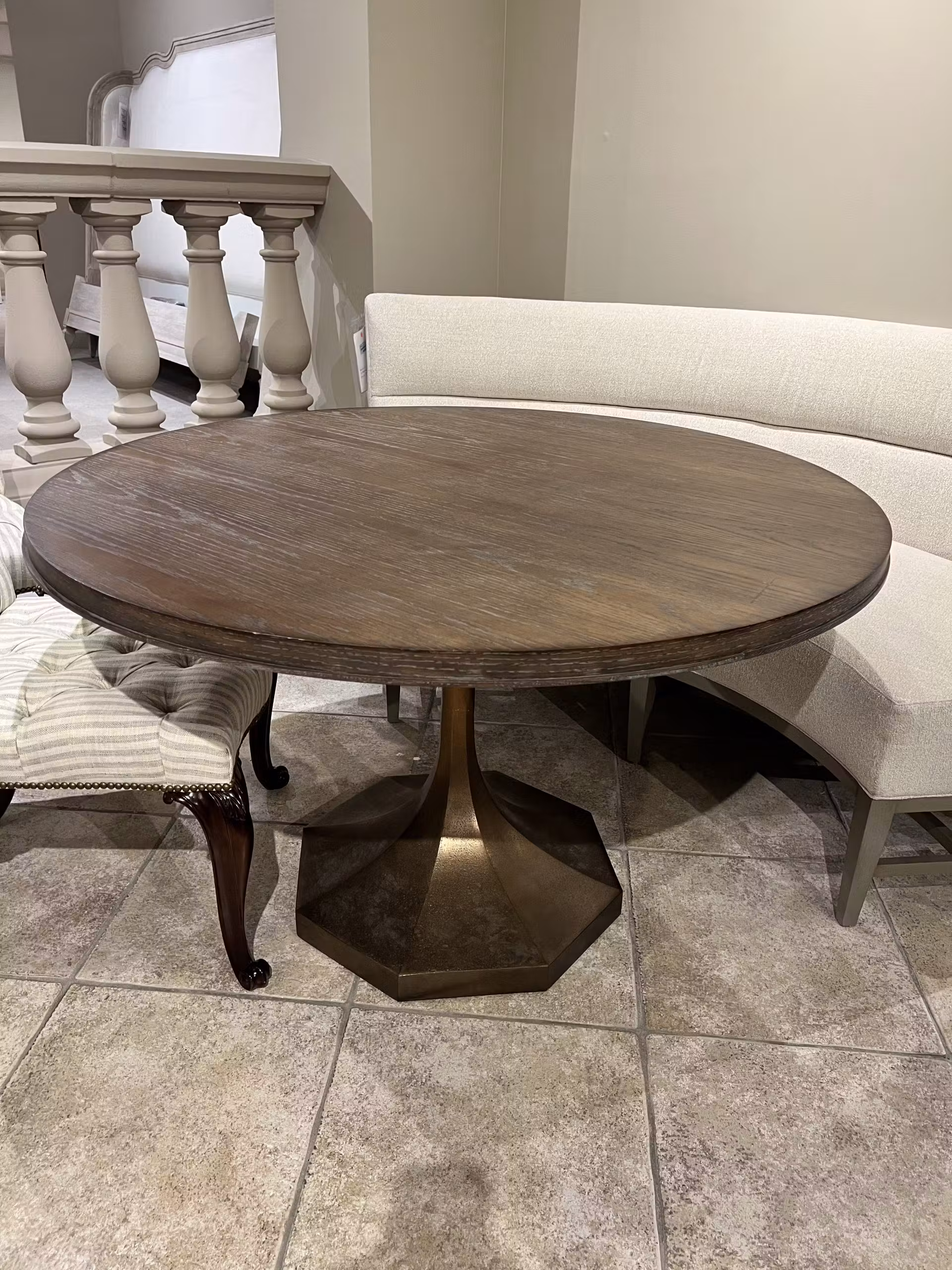 Century C79-304 Molly Gold Pedestal 48″ Dining Table
